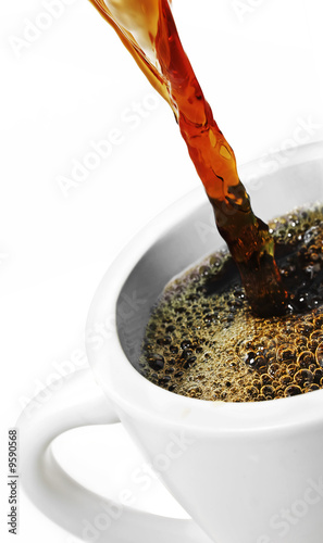 Pouring Coffee into a cup.