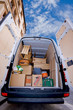 loaded moving van