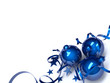 Image : blue Christmas toys, stars and a tinsel