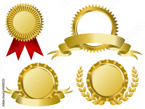 Illustration: gold award ribbons gold award ribbons