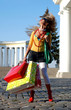 cool girl after shopping