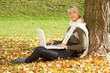 Beautiful sexy woman in natural autumn outdoors