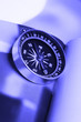 Magnetic compass on a book