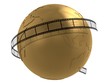 goldener globus mit filmband