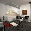 Contemporary minimalist flat with open-plan kitchen Contemporary minimalist flat with open-plan kitchen
