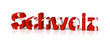 schweiz 3d text symbol reflektion