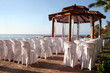 Tropical settings for a wedding on a beach