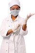 White rubber gloves