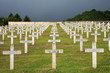 Rows of tombstones in a military graveyard