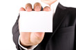 Business man with greeting card