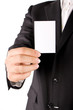 Business man with greeting card