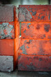 piles of hot iron blocks in foundry. Narrow focus
