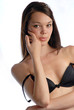woman in underwear on  white background