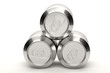 Aluminium soda cans isolated over a white background.