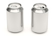 Aluminium soda cans isolated over a white background.