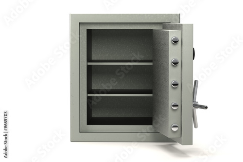 Illustration: Bank safe isolated over a white background. Bank safe isolated over a white background.
