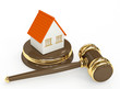 Sale of a house. Object over white Sale of a house. Object over white