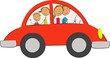famille en voiture