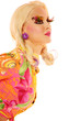 Long haired blonde woman in makeup