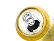 the opened yellow beverage