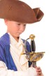 Boy Pirate isolated on black with a cutlass