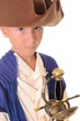 Boy Pirate isolated on black with a cutlass