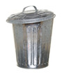 Trash Can, Lid Ajar Towards Front, Isolated Against White