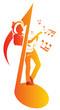 Playing Guitar - Orange
