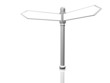 3D render illustration of a blank sign post isolated on white.
