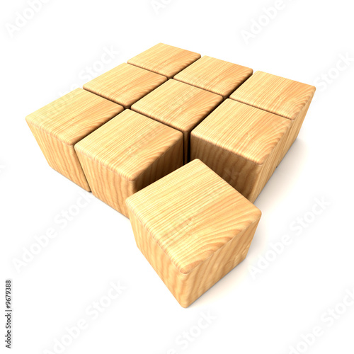 Cube bois clair