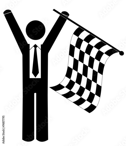 checkered flag vector. checkered flag - winner