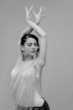 Artistic portrait of flamenco dancer woman in black and white