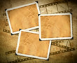 Retro photo framework against an old paper with filmstrip Retro photo framework against an old paper with filmstrip