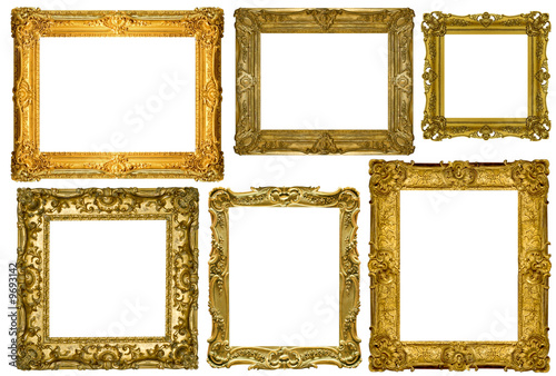 Antique Picture Frames on Antique Frames Collection Isolated On White Background    Aleksey