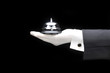 Butlers outstretched hand and arm with call bell Butlers outstretched hand and arm with call bell