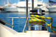 Détail d'une poulie dans le bateau Détail d'une poulie dans le bateau