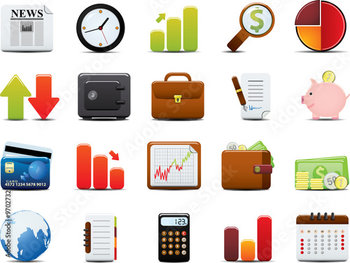 Finance Icon Set. Easy To Edit Vector Image.
