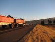 Red truck on the road