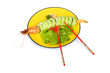Sushi and crab isolated on the white background