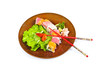 Sushi plate isolated on the white background