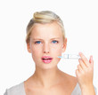 Young woman getting lip-augmentation