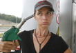 woman upset about increasing petrol prices