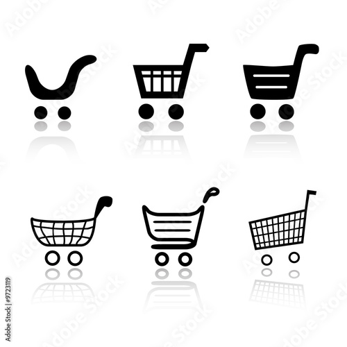 shopping cart icon. Set of 6 shopping cart icon