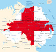 Map of Northern Ireland country coloured by national flag Map of Northern Ireland country coloured by national flag