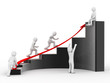 graph, group of the people on white background