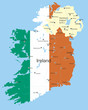 Map of Ireland country coloured by national flag Map of Ireland country coloured by national flag