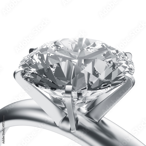 Illustration: 3d rendering of a diamond ring 3d rendering of a diamond ring