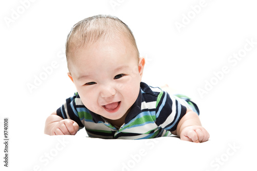 Photo: An isolated shot of a cute asian baby boy An isolated shot of a cute asian baby boy