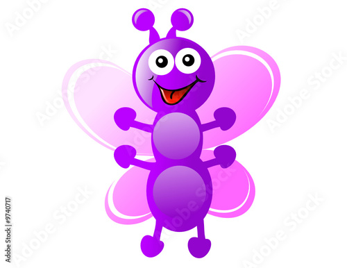 cute caterpillar cartoon. Purple Cartoon Butterfly