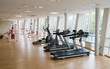 Treadmills exercise machines in a raw